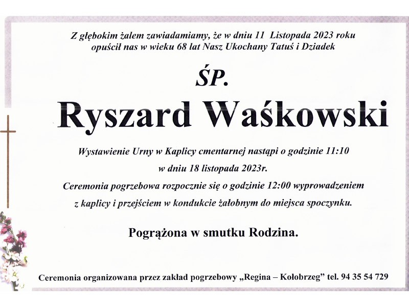Odszedł Ryszard Waśkowski
