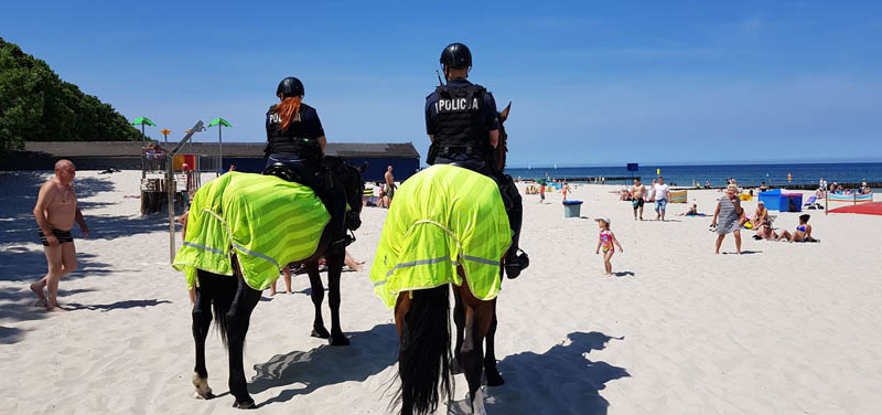 Konny patrol na plaży